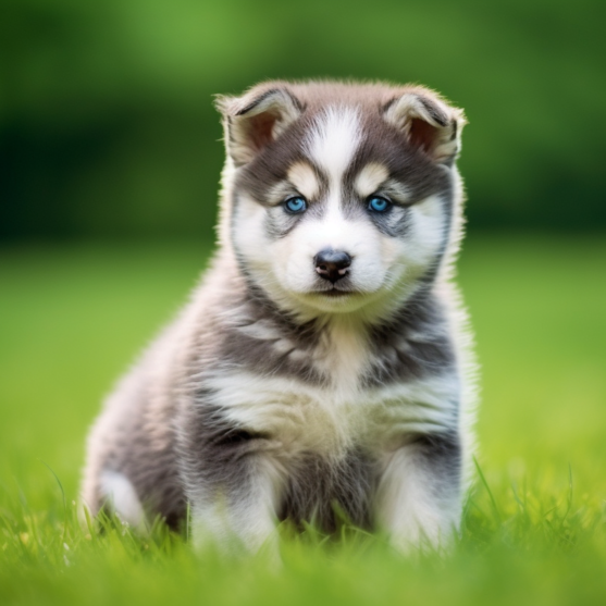 Mini Huskydoodle with blue eyes Mini Huskydoodle puppy